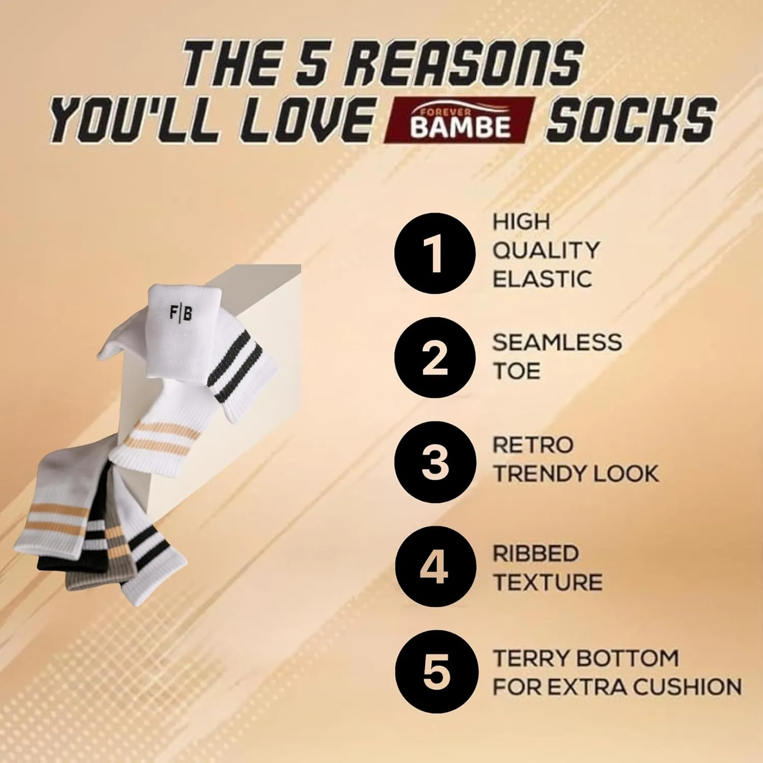 Mini Crew Socks for Women 4-Pack Cushioned Bottom Retro Striped Socks Athletic Ankle Socks Womens Crew Socks