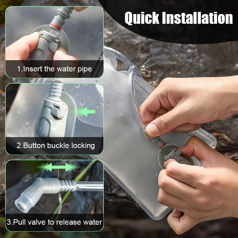 MiOYOOW Water Reservoir, 1.5L/ 2L Water Bladder Leakproof Backpack Water Pouch with 135° Bite Valve for Biking Hiking Running Camping Climbing Backpack
