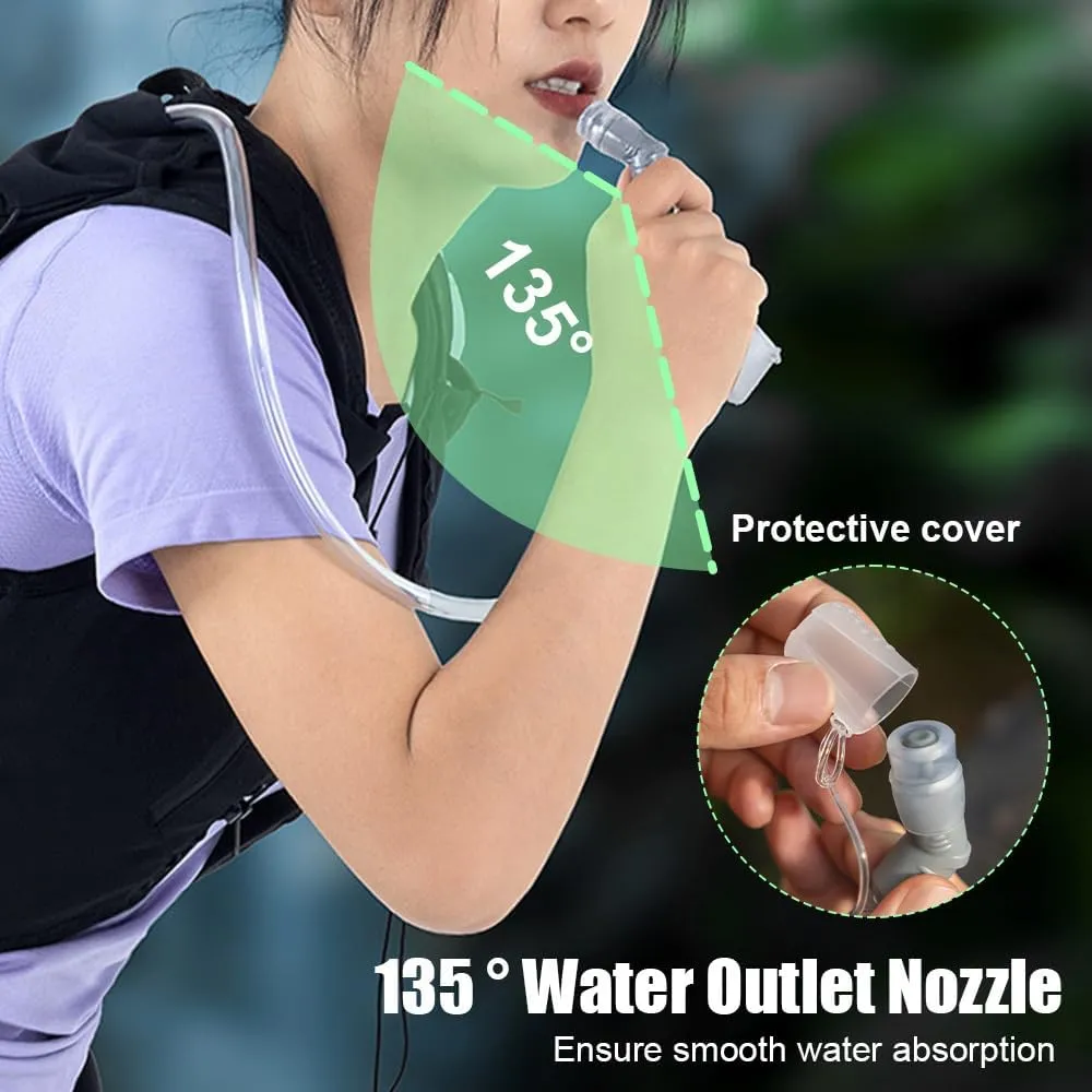 MiOYOOW Water Reservoir, 1.5L/ 2L Water Bladder Leakproof Backpack Water Pouch with 135° Bite Valve for Biking Hiking Running Camping Climbing Backpack