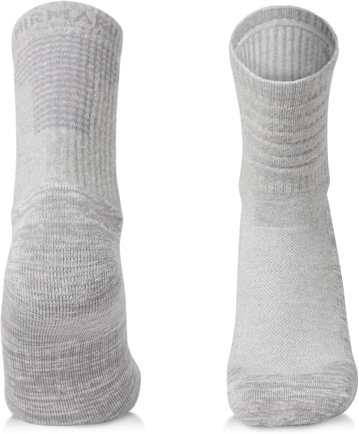 MIRMARU 3 Pairs Seamless Toe Hiking Outdoor Trail Running Trekking Moisture Wicking Cushion Crew Athletic Socks