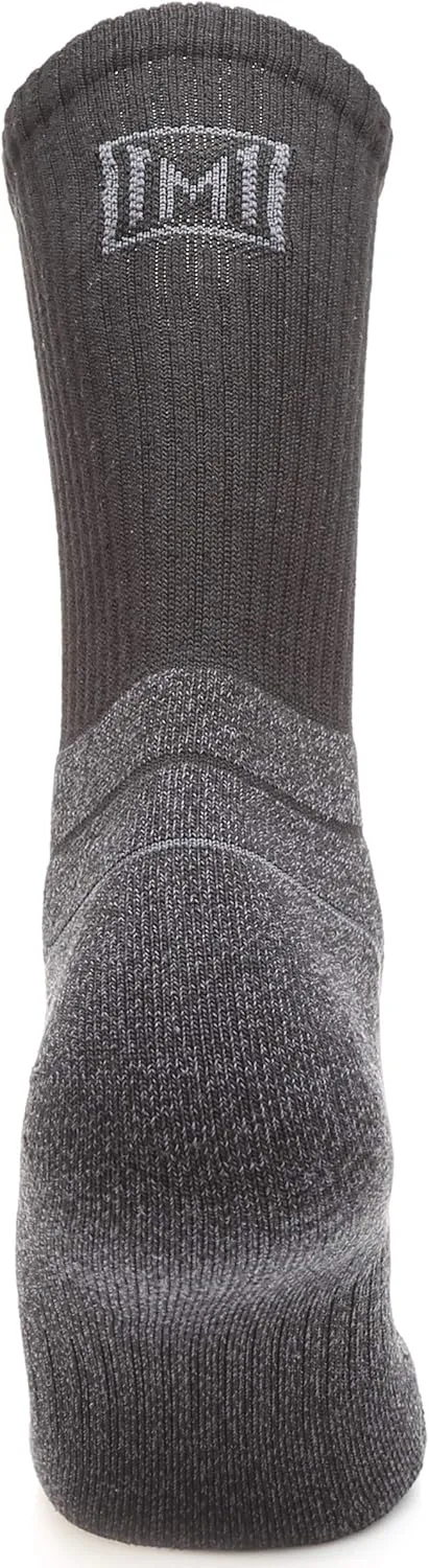 MIRMARU Men's 5 Pairs Hiking Outdoor Trail Running Trekking Moisture Wicking Cushion Crew Socks