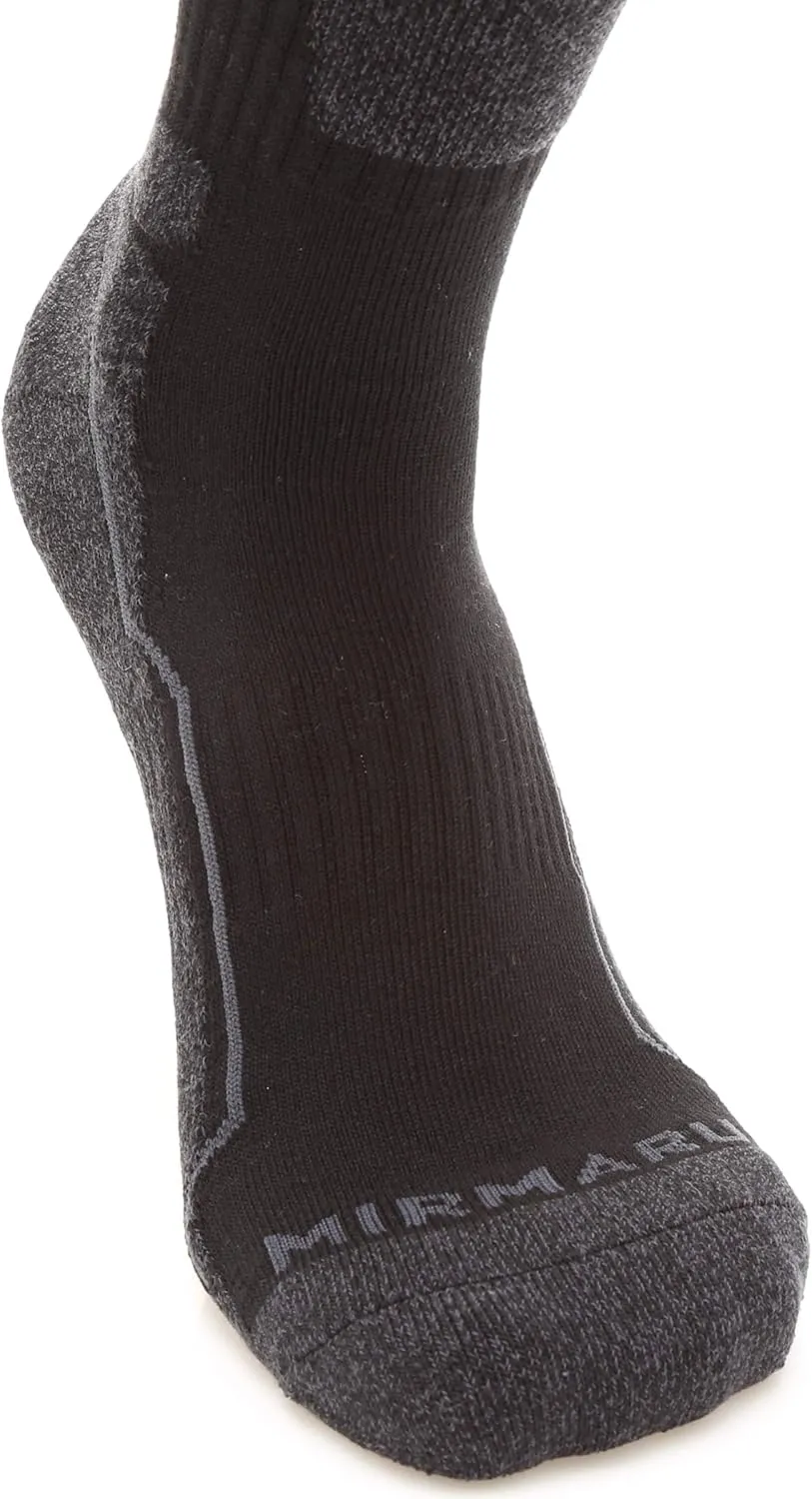 MIRMARU Men's 5 Pairs Hiking Outdoor Trail Running Trekking Moisture Wicking Cushion Crew Socks