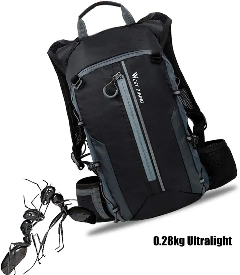 Moiitee 10L Ultra-light Waterproof Bike Backpack with Hydration Bladder, Suitable for Cycling, Hiking, and Snow Activities (Yellow)