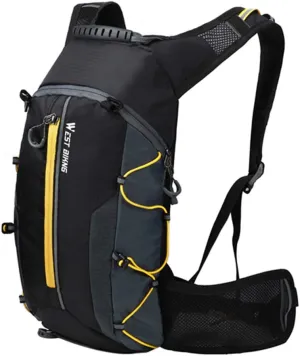 Moiitee 10L Ultra-light Waterproof Bike Backpack with Hydration Bladder, Suitable for Cycling, Hiking, and Snow Activities (Yellow)