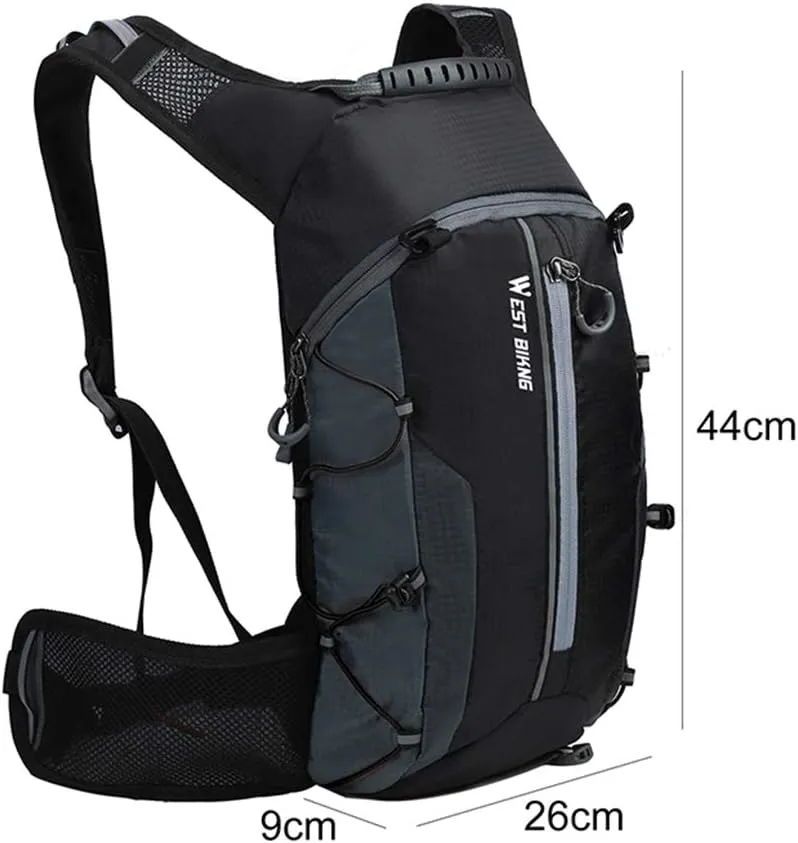 Moiitee 10L Ultra-light Waterproof Bike Backpack with Hydration Bladder, Suitable for Cycling, Hiking, and Snow Activities (Yellow)