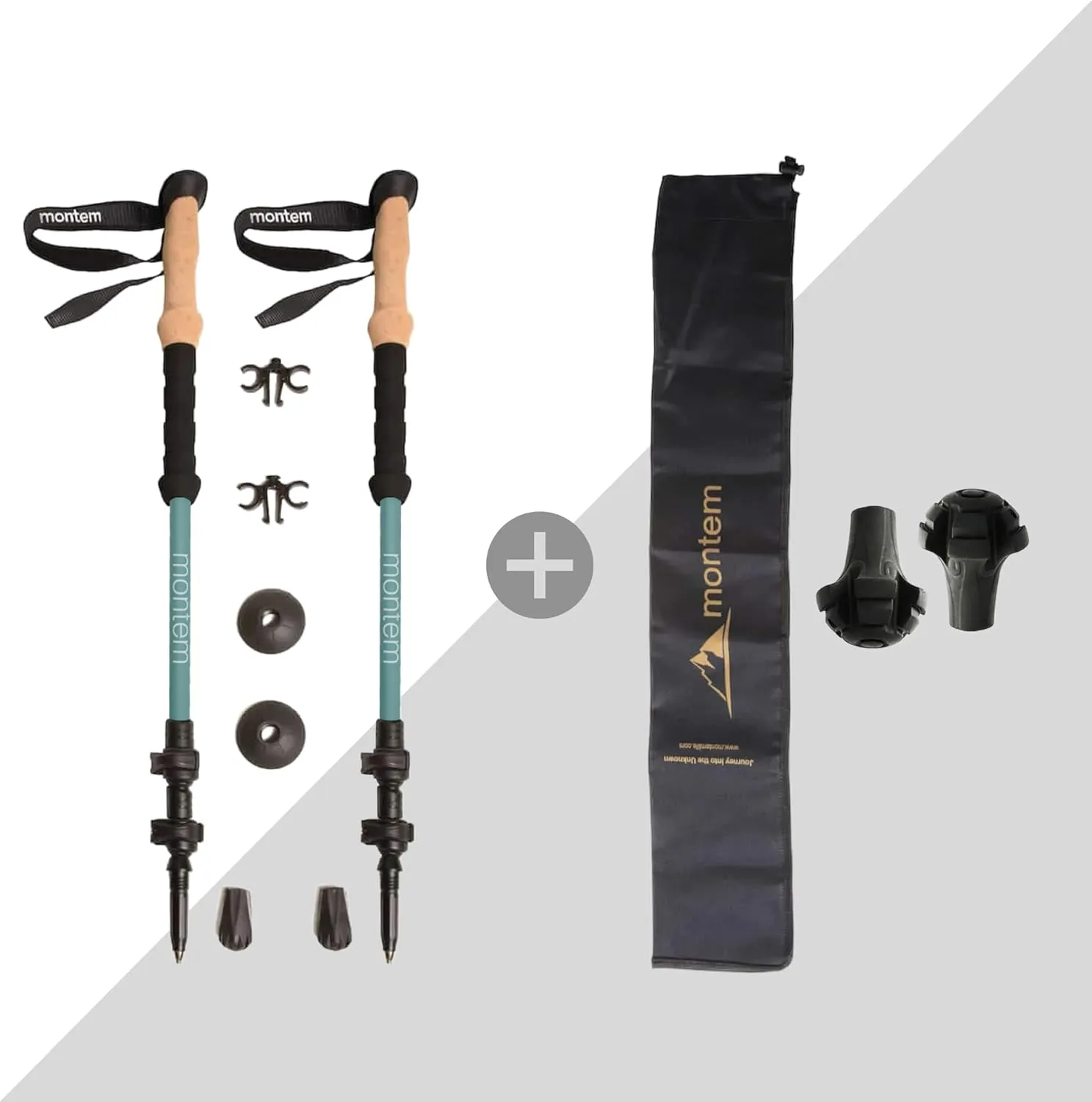 Montem Ultra Light 100% Carbon Fiber Trekking, Walking, and Hiking Poles - One Pair (2 Poles) - Ultra Light, Quick Locking, Foldable, Weather-Resistant and Ultra Durable