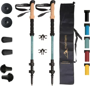 Montem Ultra Light 100% Carbon Fiber Trekking, Walking, and Hiking Poles - One Pair (2 Poles) - Ultra Light, Quick Locking, Foldable, Weather-Resistant and Ultra Durable