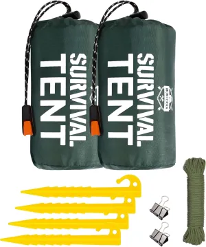 Monterra Emergency Tent, 2 Person Survival Shelter, Thermal Mylar, Waterproof, Outdoor Camping Gear and Equipment, Survival Kits, Compact Bivvy Tarp, Includes Paracord and Accessories.