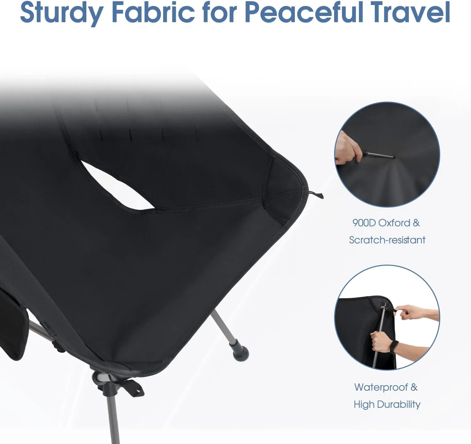 MOON LENCE Camping Chair Plus, Upgraded Comfort & Size, Still Compact and Lightweight, Folding Portable Chair for Backpacking & Hiking, 400Lbs Capacity, Gen 3 Plus