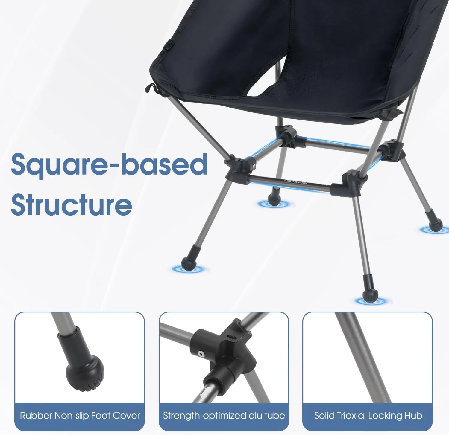MOON LENCE Camping Chair Plus, Upgraded Comfort & Size, Still Compact and Lightweight, Folding Portable Chair for Backpacking & Hiking, 400Lbs Capacity, Gen 3 Plus