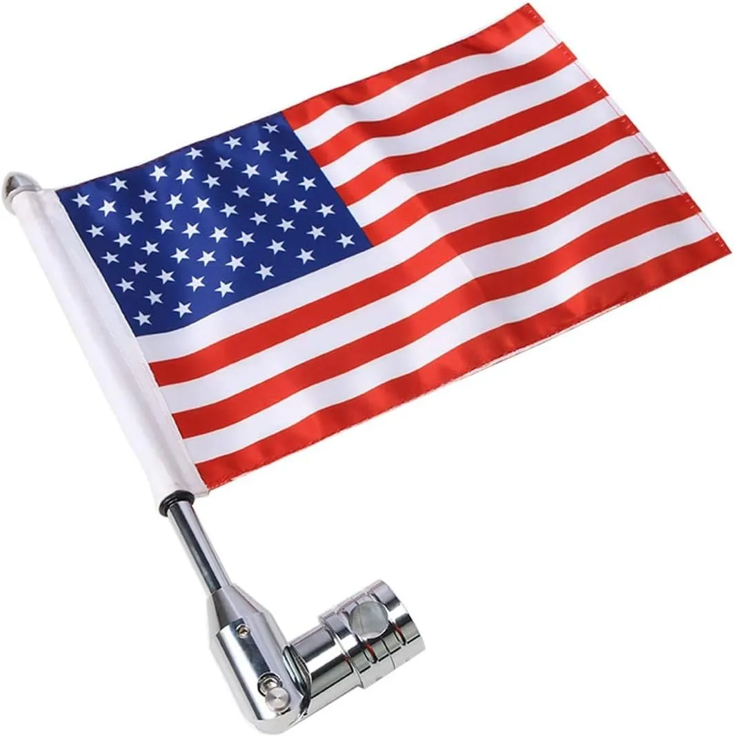 Motorcicle Flags, American Flags Flag Poles and Mount Plates Foldable 90 Degree Flagpole Holder Bracket Fit for 1/2'' Luggage Rack Harley Touring Spring Honda Goldwing