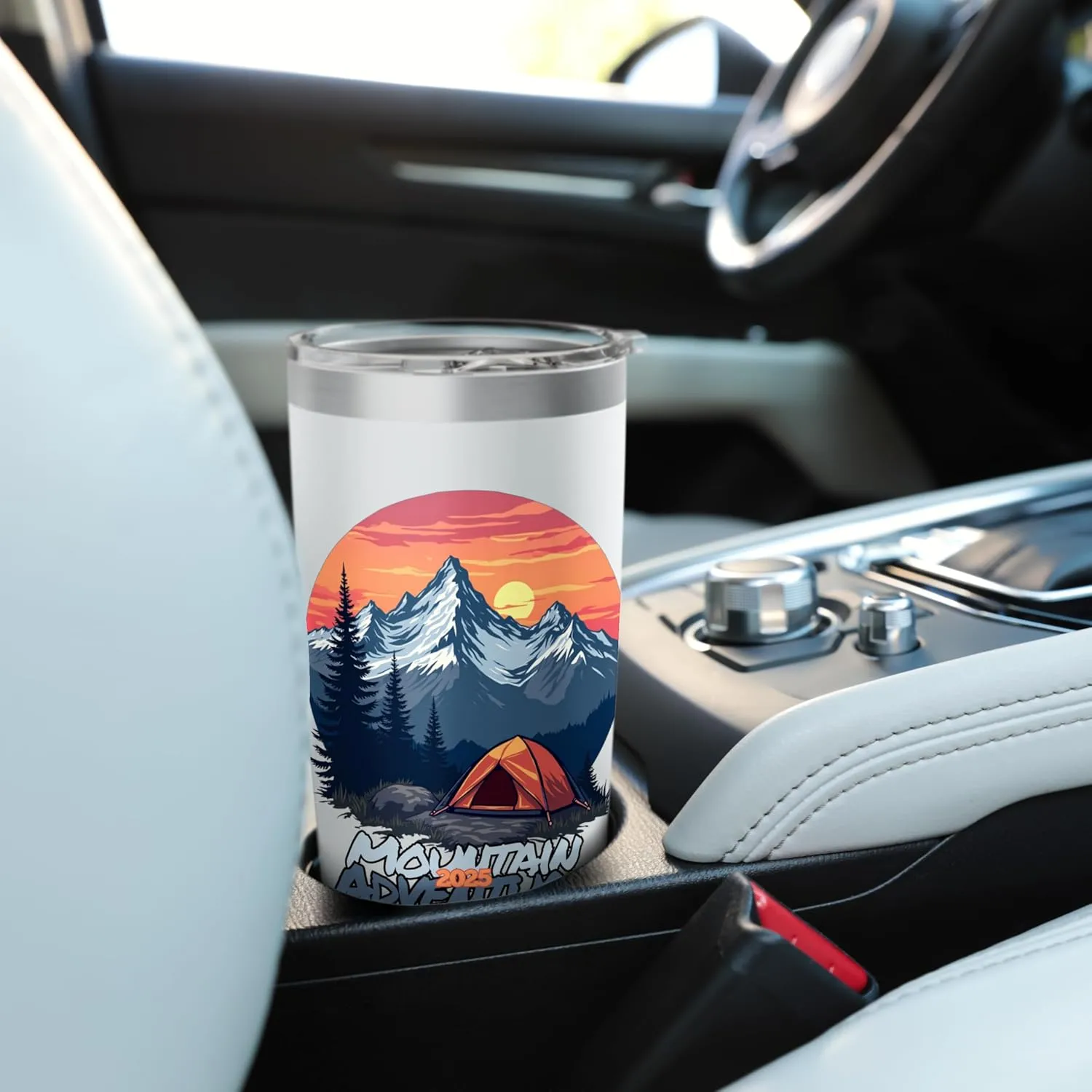 Mountain Adventure 2025 - Wilderness Camping Retro Sunset Stainless Steel Insulated Tumbler