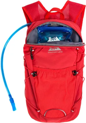 Mountain Land 10L Hydration Pack & 2L Water Bladder Water Resistant Lightweight Backpack for Cycling Hiking Skiing Biking Rucksack for Kids Women and Men Red
