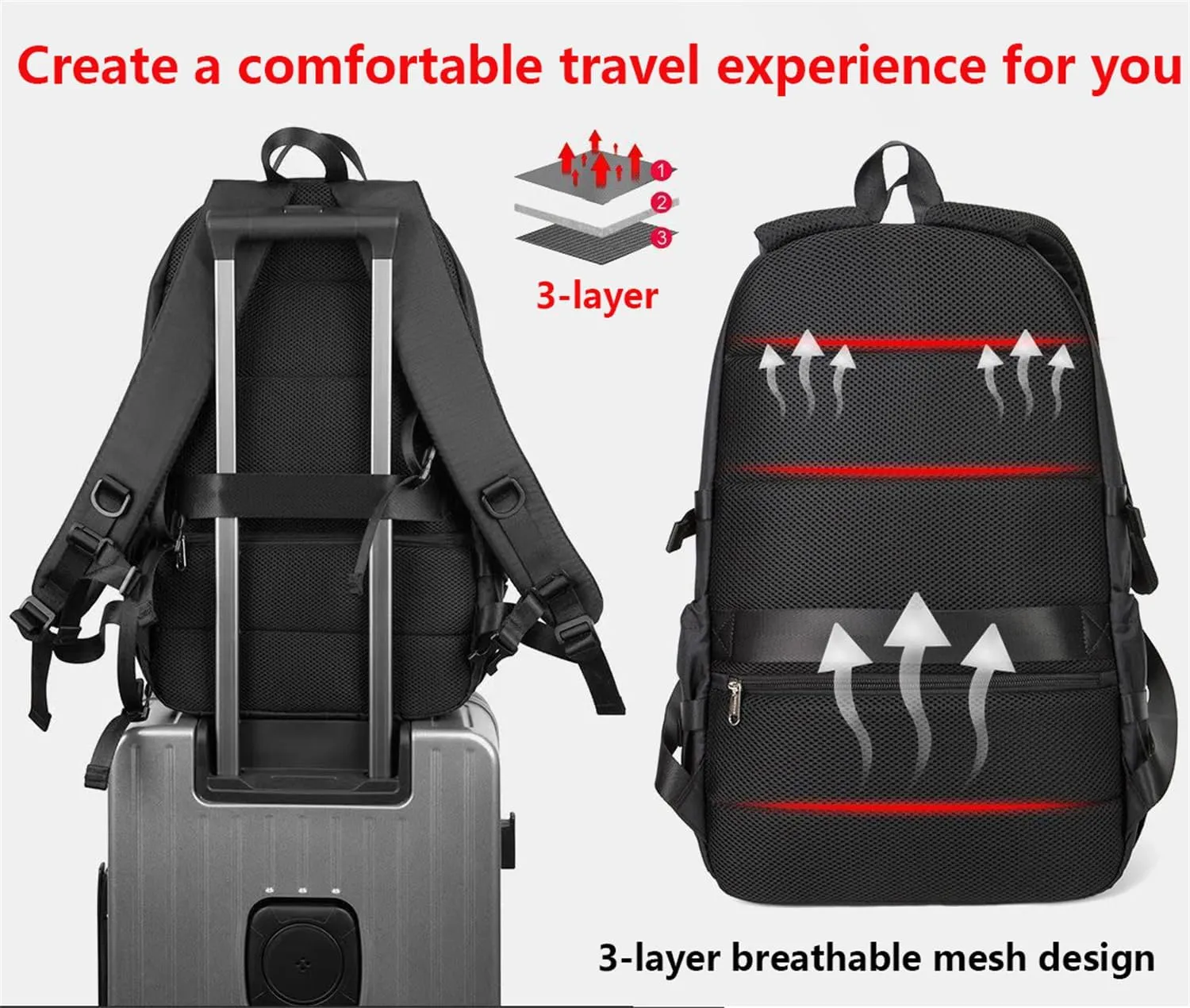 Mountaineering Backpack for Men 40L, Waterproof Outdoor Sport Backpack for Climbing Travel Hiking Cycling CampingTrekking (Blue,40L)
