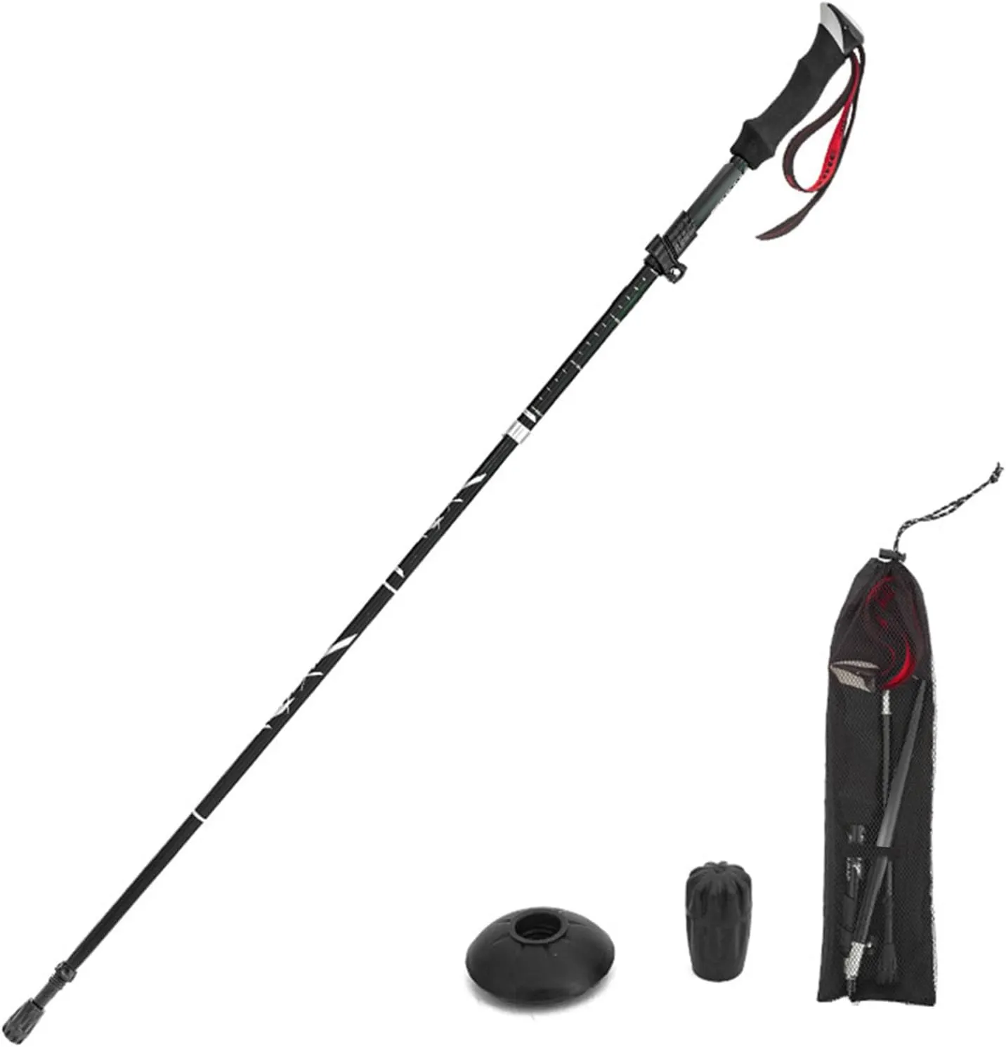 Mountaineering Poles Hiking Lightweight Aluminum Foldable Fifty fold Outdoor Walking Stick for Hiking Camping Backpacking Travel Suitable for Elderly Men and Women