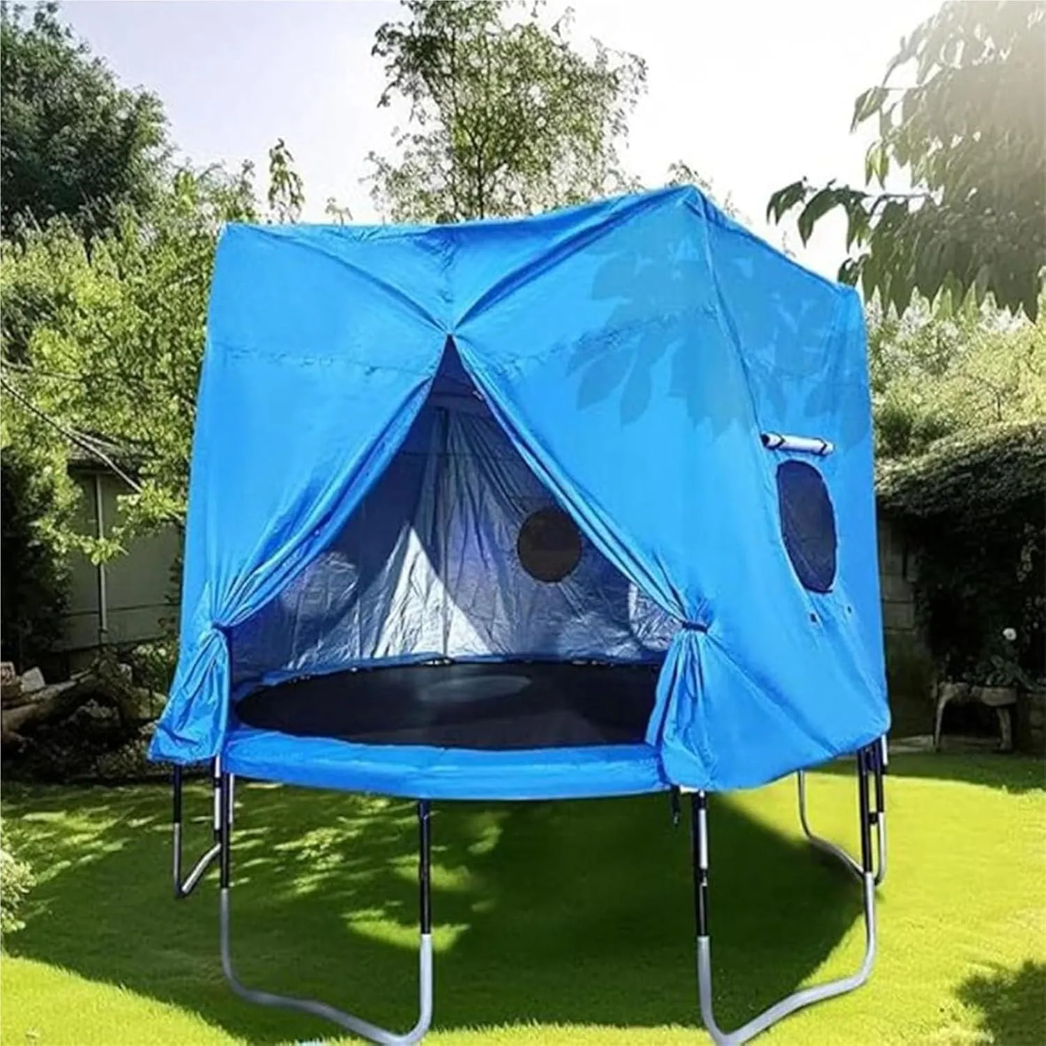 Moyu666-6FT/8FT/10FT/12FT/14FT/15FT Trampoline Tent, Trampoline Tent Cover, Waterproof Oxford Trampoline Canopy, Trampoline Sun Shade for 6 Straight Pole Round Trampoline