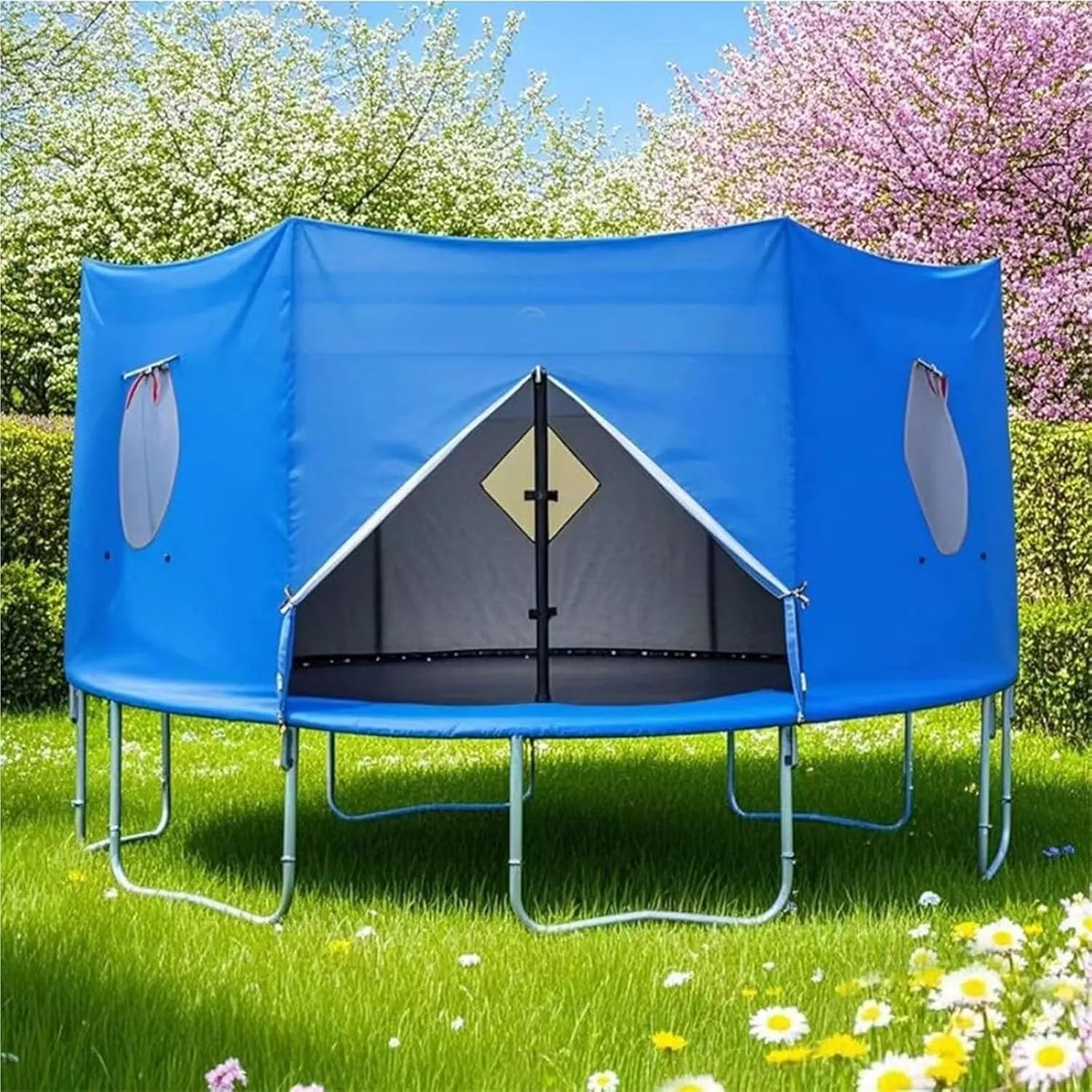 Moyu666-6FT/8FT/10FT/12FT/14FT/15FT Trampoline Tent, Trampoline Tent Cover, Waterproof Oxford Trampoline Canopy, Trampoline Sun Shade for 6 Straight Pole Round Trampoline