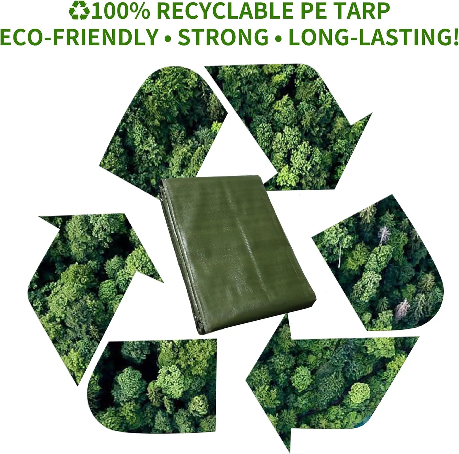 Multi Purpose Tarp 12' x 16' 9-mil Thick Waterproof Camping Tents Tarps Poly Tarpaulin Green