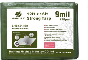 Multi Purpose Tarp 12' x 16' 9-mil Thick Waterproof Camping Tents Tarps Poly Tarpaulin Green