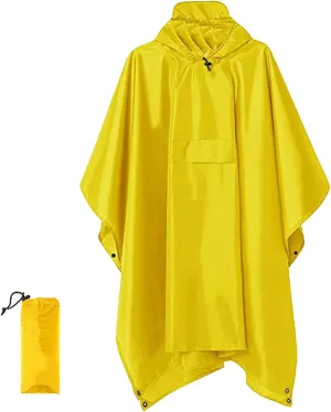 Multifunction Raincoats Poncho 3-in-1 Reusable Waterproof Raincoats Sunshades Tarp Tent Ground Sheet Mat with Carry Bag