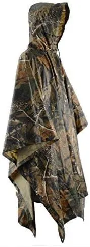 Multifunction Waterproof Raincoat Military Camouflage Poncho for Camping Tent Rain Cover Outdoor