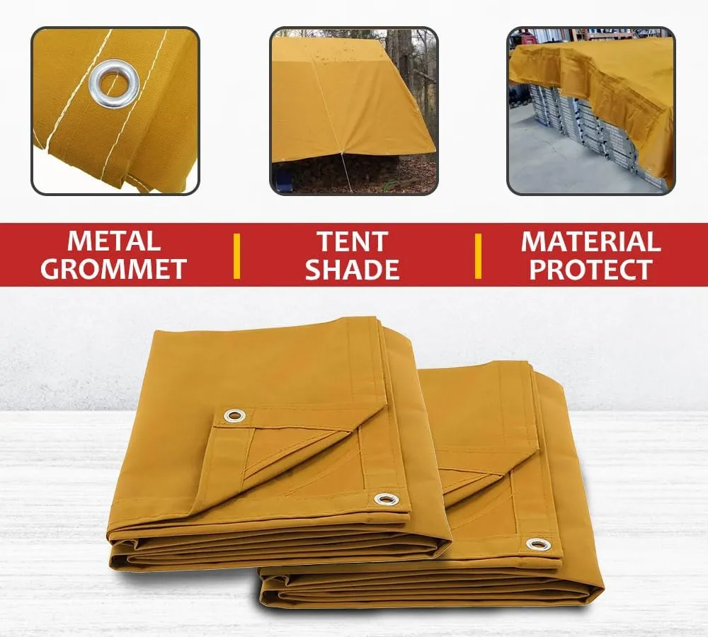 Mytee Products 12' x 16' Tan Canvas Tarp 12oz Heavy Duty Water Resistant