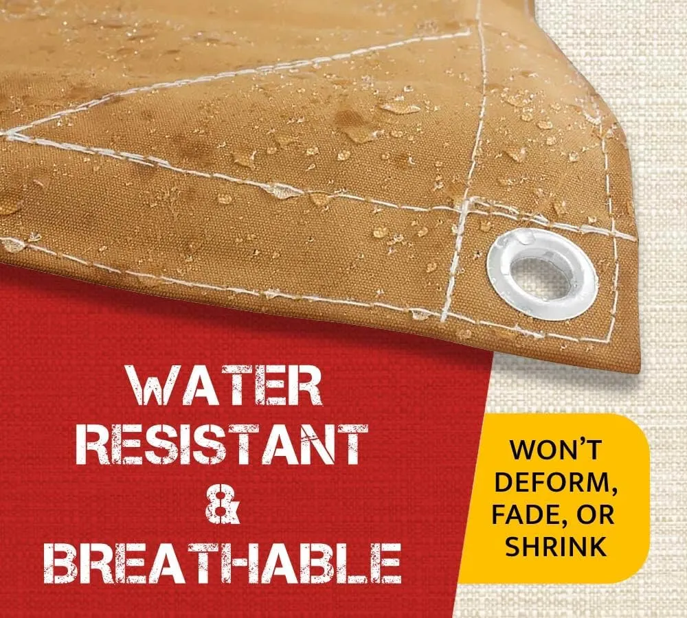 Mytee Products 12' x 16' Tan Canvas Tarp 12oz Heavy Duty Water Resistant