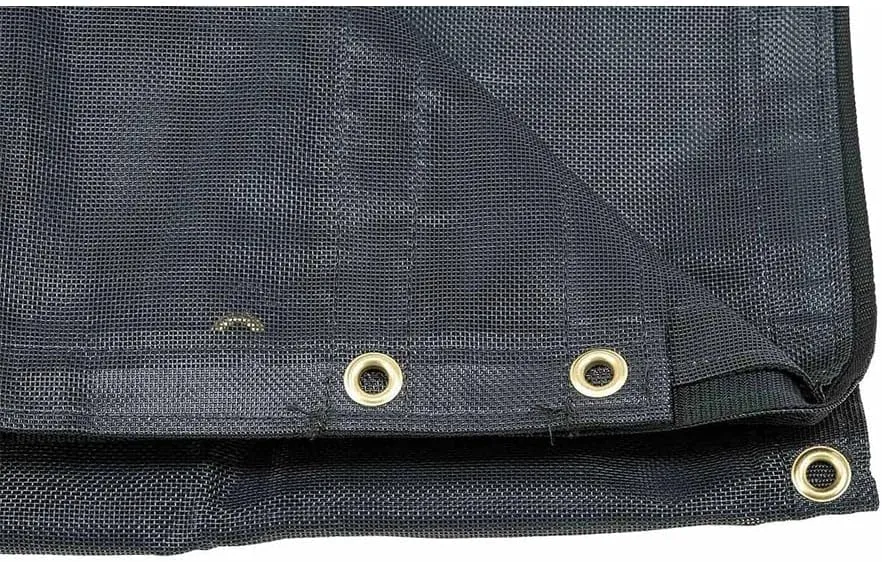 Mytee Products 5'x14' Dump Truck Mesh Tarp with 5 Inch 18Oz Double Pocket & Grommets - Vinyl Coated Dump Trailer Tarp to Prevent Load Spillage During Transportation