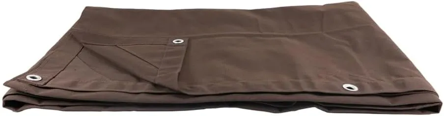 Mytee Products 6' x 8' Dark Brown Canvas Tarp 12oz - Water Resistant & Breathable - Heavy Duty Tarps - Multipurpose Tarpaulin Cover for Camping Tent