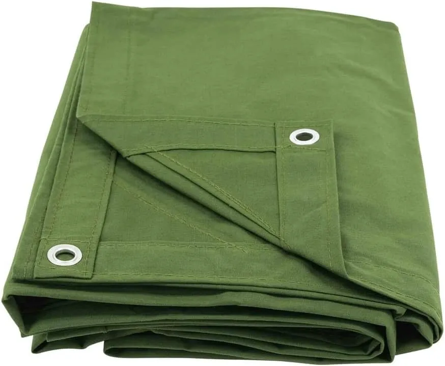 Mytee Products 6' x 8' Green Canvas Tarp 12oz Heavy Duty Water Resistant