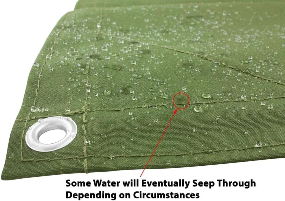 Mytee Products 6' x 8' Green Canvas Tarp 12oz Heavy Duty Water Resistant