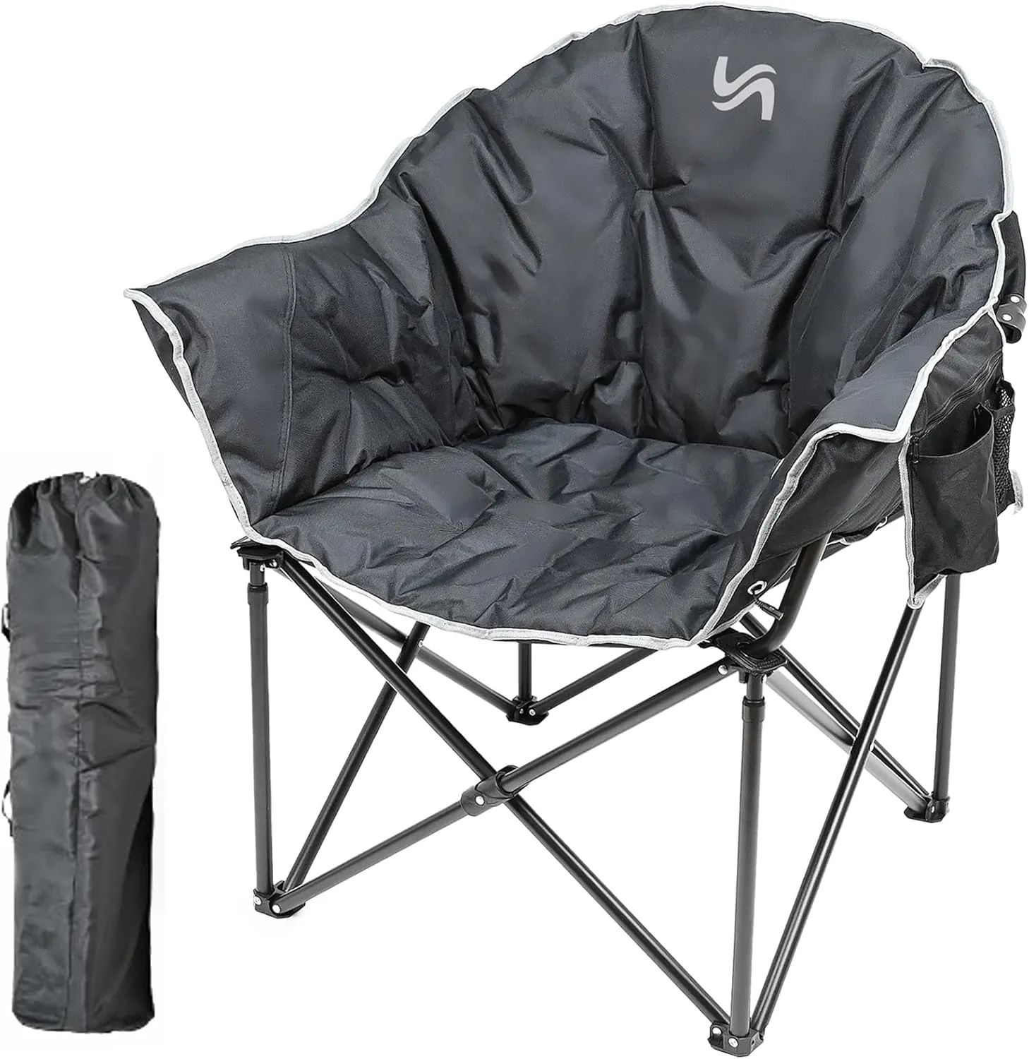 NAIZEA Heavy Duty Camping Chair - Oversized Portable Camping Chairs, Patio Lounge Chairs, Padded Outdoor Folding Chair for Sports Lawn Beach Garden Fishing