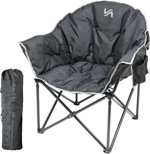 NAIZEA Heavy Duty Camping Chair - Oversized Portable Camping Chairs, Patio Lounge Chairs, Padded Outdoor Folding Chair for Sports Lawn Beach Garden Fishing