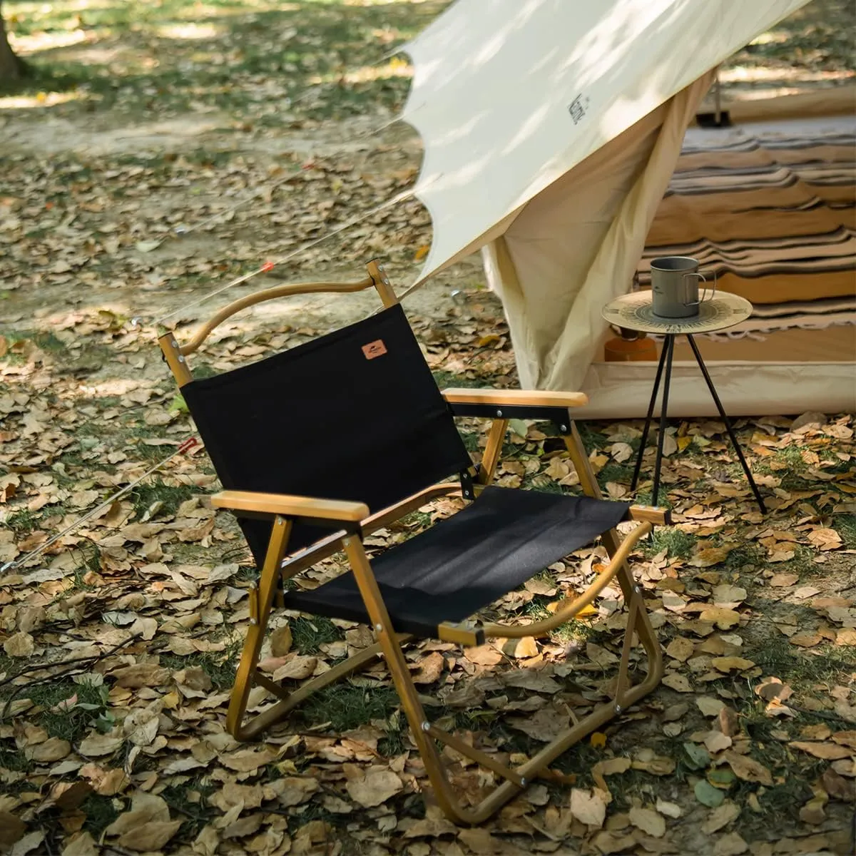 Naturehike MW02 Foldable Chair - Outdoor Furniture Kermit Aluminum Portable Folding Chair Great for Camping Picnic Park (Black, Regular)
