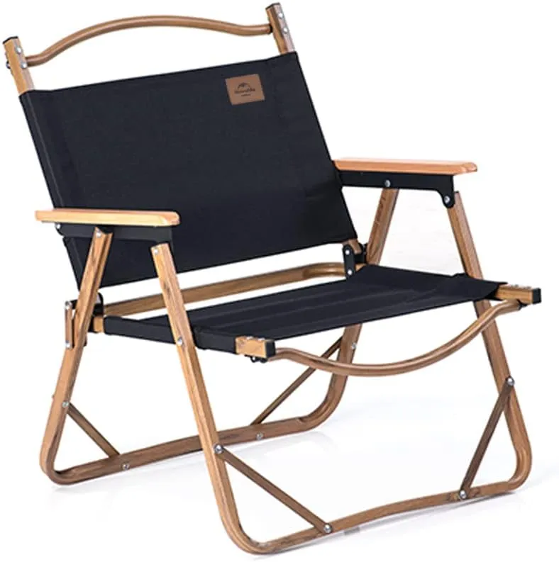 Naturehike MW02 Foldable Chair - Outdoor Furniture Kermit Aluminum Portable Folding Chair Great for Camping Picnic Park (Black, Regular)