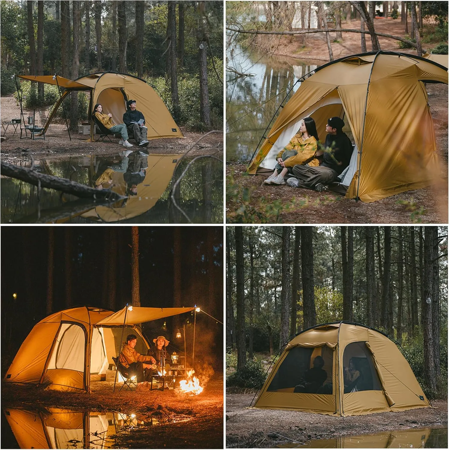 Naturehike7.6 Double Person 4-Seasons Camping Tent, UPF50  Sun Protection Tent with 7001 Aluminum Alloy Poles, PU2000mm  Waterproof Tent for Outdoor Camping,Picnic