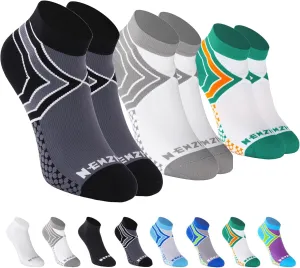 NEWZILL Ankle Compression Socks for Men & Women, Cushioned Low Cut Compression Running Socks with Ankle Support