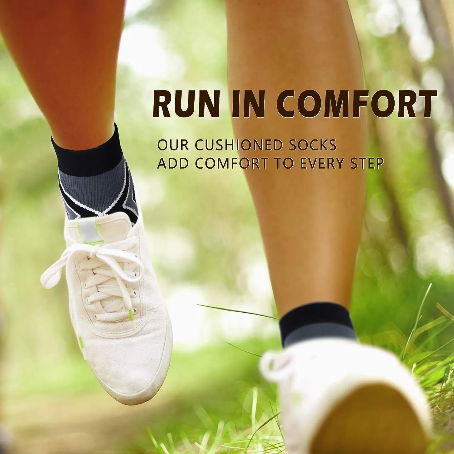 NEWZILL Ankle Compression Socks for Men & Women, Cushioned Low Cut Compression Running Socks with Ankle Support