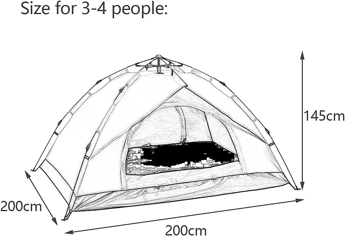 NIEH 2-4 Person Camping Tent,with Moisture-Proof pad and Hammock Waterproof & Windproof Tent for Outdoor,Hiking,Camping,Mountaineering and Travel