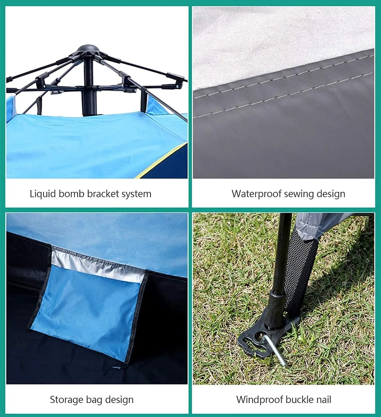 NIEH 2-4 Person Camping Tent,with Moisture-Proof pad and Hammock Waterproof & Windproof Tent for Outdoor,Hiking,Camping,Mountaineering and Travel