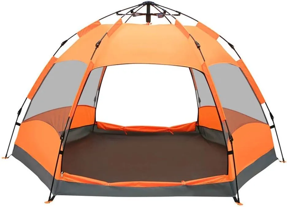 NIEH Automatic Pop Up Camping Tent Large 5-8 Person Waterproof Sunscreen 4 Season Hexagonal Tent