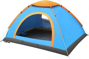 NIEH Camping Outdoor Hand Throw 2 Seconds to Open The Tent 3-4 People Family Automatic Outdoor Double Rainproof Beach Tent Set