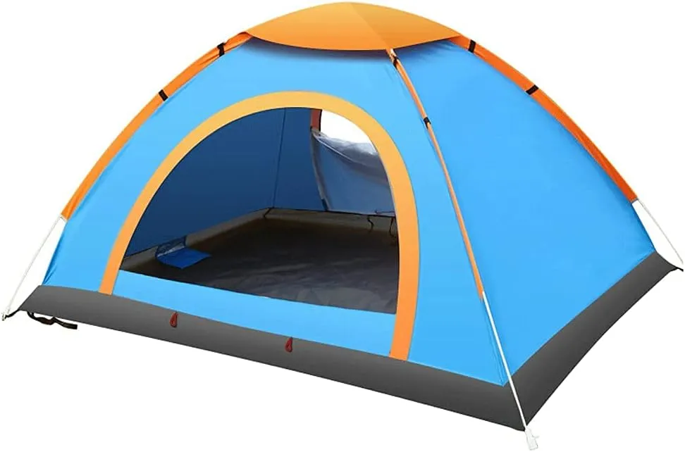 NIEH Camping Outdoor Hand Throw 2 Seconds to Open The Tent 3-4 People Family Automatic Outdoor Double Rainproof Beach Tent Set