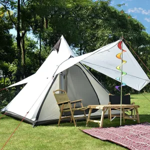 NIEH Camping Pyramid Teepee Tent Outdoor Portable Double Layers Indian Tent Family Camping Tent for Outdoor Hiking