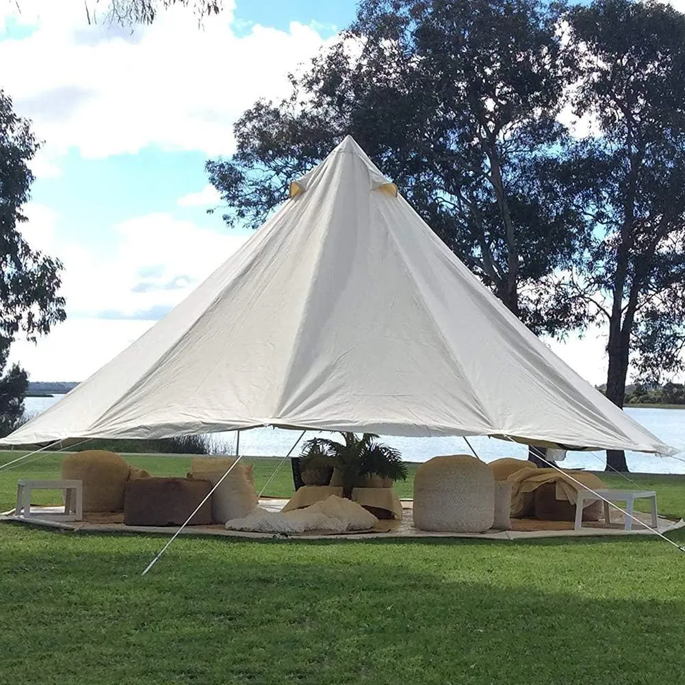 NIEH Tents for Camping 4 Season Cotton Bell Glamping Tent Outdoor Family Camping Tent with Zipped Groundsheet Mesh Door for Camping Hunting