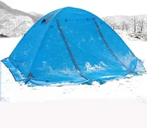 NIEH Winter Tent with Snow Skirt!2-3Persons Aluminum Pole Double Layer 2Doors Windproof Big Rain Proof Professional Camping Tent Tent Beautiful Scenery Hopeful