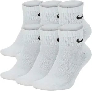 Nike Everyday Cushioned Ankle Training Socks (6 Pair) (White, Large)