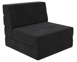 Novogratz The Flower Microfiber Modular Chair & Lounger - Black|Fauteuil modulaire et chaise longue The Flower de Novogratz en microfibre - noir