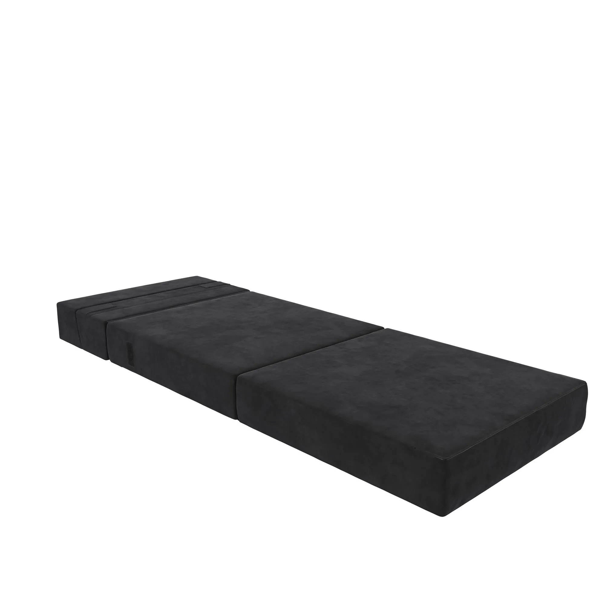 Novogratz The Flower Microfiber Modular Chair & Lounger - Black|Fauteuil modulaire et chaise longue The Flower de Novogratz en microfibre - noir