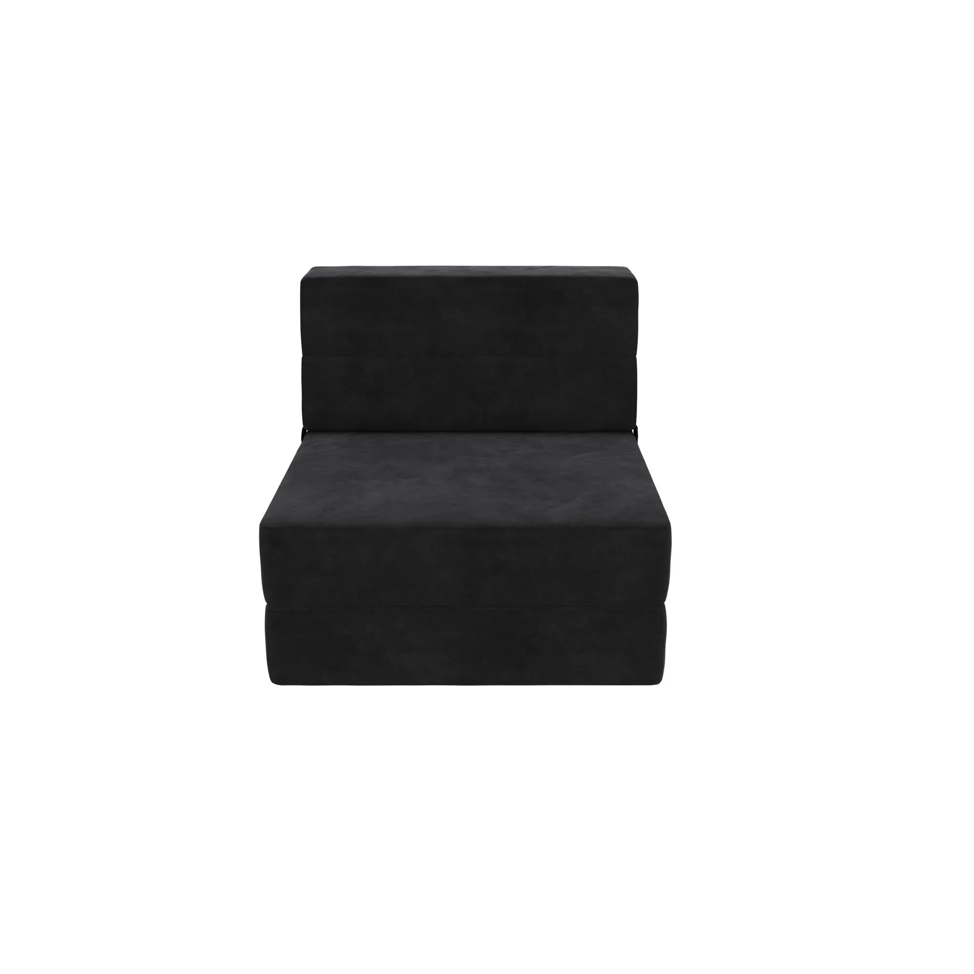 Novogratz The Flower Microfiber Modular Chair & Lounger - Black|Fauteuil modulaire et chaise longue The Flower de Novogratz en microfibre - noir